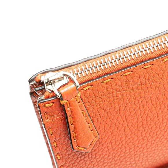 FENDI Orange Leather Clutch Bag - Picture 5 of 10